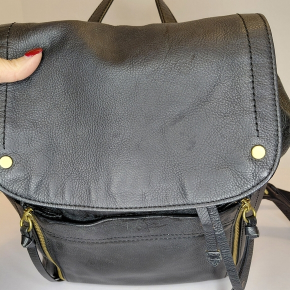 Cole Haan Jade Backpack Black Pebbled Leather - Picture 12 of 14